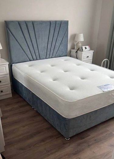 Double bed with sunrise Style Headboard