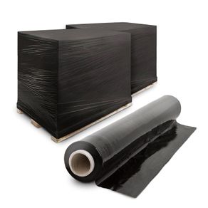 Heavy Duty Pallet Stretch Shrink Wrap Roll | Strong & Secure Packaging Plastic Cling Film | Ideal for Packing, Moving Heavy Objects and Shifting Fragile Items | (Black - 400mm x 150m)