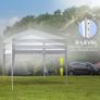 3 x 3m Pop Up Gazebo, No Side Walls, for Parties, Picnic, with Carrying Bag, White Image 4