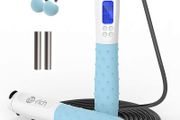 NEW SALE | Skipping Rope Adult Fitness, Digital Speed Jump Rope with Counter [Ropeless for Indoor Use] for Women Men and Kids, Weighted Handles, Adjustable Rope