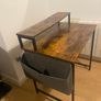 Industrial style desk with monitor shelf and side storage Image 2