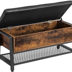 Shoe Bench with Padded Seat and Shoe Rack, Bed Chest with Storage Space