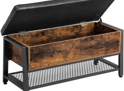 Shoe Bench with Padded Seat and Shoe Rack, Bed Chest with Storage Space