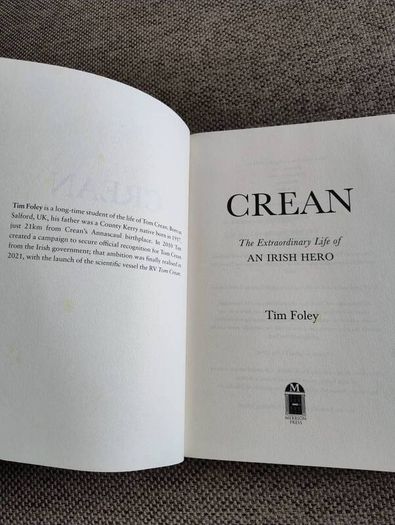 Crean The extraordinary life of an Irish Hero by Tim Foley 2023 in very good condition FREE STANDARD POSTAGE INCLUDED