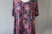 Enmain black &amp; pink top, Size 20-22