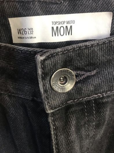topshop dark grey / black mom jeans