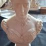 Beautiful Rare Old Parian Ware Bust Queen Alexandra (wife of King Edward VII) and was produced by the renowned British firm Robinson & Leadbeater, This bust was  produced 1897 Ideal for Home or Stage Movie Props Image 8