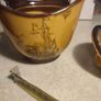 Vintage Japanese Pottery Tea Caddy Pot with Ship Design IN GOOD CONDITION. Image 10