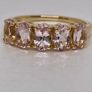 Yellow Gold Pink Morganite 5 Stone Ring Image 5