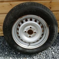 13inch 4x100 trailer wheel and new tyre