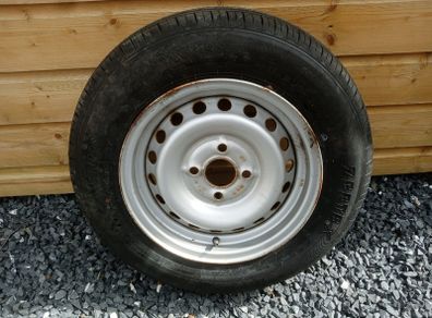 13inch 4x100 trailer wheel and new tyre