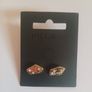 Pilgrim Danish Design Gold Tone Geometric Crystal Detail Stud Earrings New CAN POST Image 3