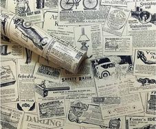 NEW SALE | Decorative Wallpaper Self-Adhesive Wallpaper Retro Style Printed Stick Paper Easy to Apply Peel and Stick Wallpaper (0.45 x 3 m, Newspaper)