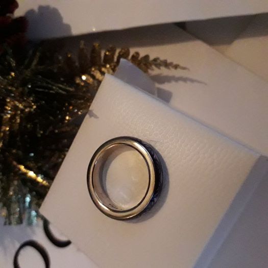 New genuine pandora sterling silver purple enamel ring