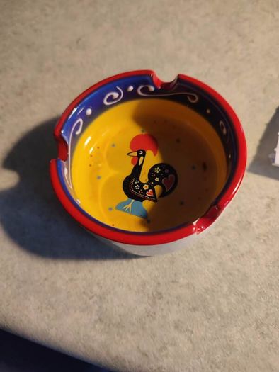 Del Rio Salado Hand Painted Ceramic Ashtray With A 3 In Diameter