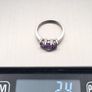 Minimalist 925 Sterling Silver & Amethyst Trilogy Ring Image 10