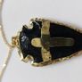 Necklace Natural Black Obsidian Raw Black Stone Image 2