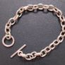 Sterling silver 925 chain links toggle bracelet, 17 g, L -  18 cm Image 2