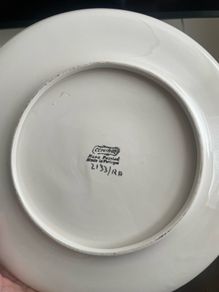 Beautiful Vintage Portuguese Hand Painted Floral Ceramic Tureen Serving Dish