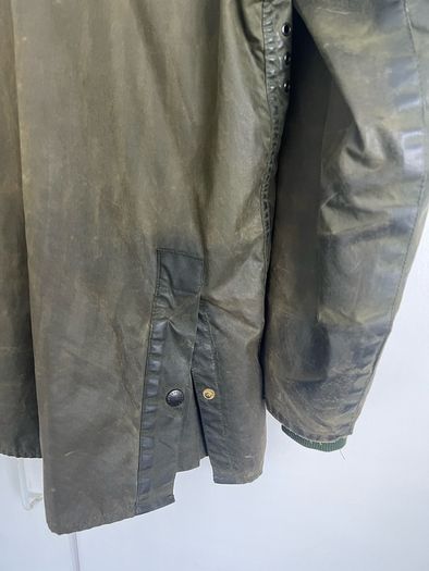 Vintage Barbour A100 Bedale 1990s sage green wax jacket