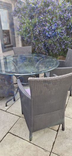 Glass top garden table