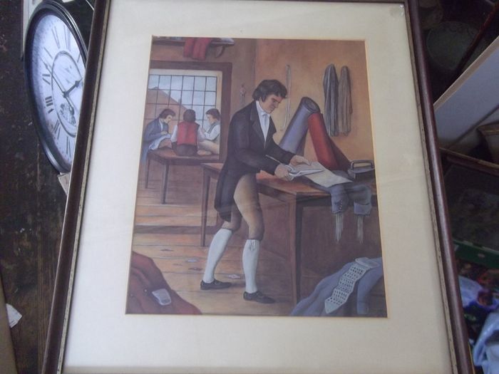 a vintage picture of a taylor shop
