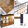 Industrial Microwave Oven Shelf, Bakers Rack with 6 S-Hooks, 3-Tier Storage Shelves for Kitchen Living Room, Kitchen Shelf for Spices, Pots, and Pans, Rustic Brown (FREE POSTAGE) Image 3