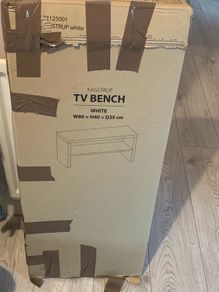 white tv bench unopened from jysk
