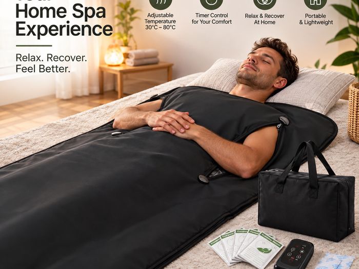 Portable Infrared Sauna Blanket with Arm Openings