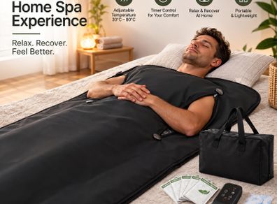 Portable Infrared Sauna Blanket with Arm Openings