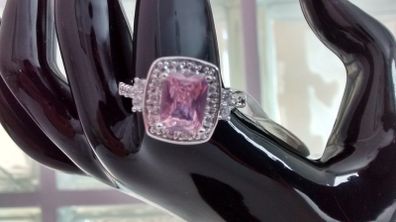 Ring - Pink & White Sapphire Crystal Gemstone