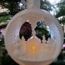 White PLA 3D printed Christmas tree decoration Ball with a candelight Image 6