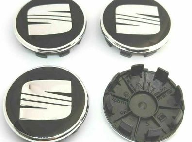4x SEAT 63mm Wheel Centre Caps