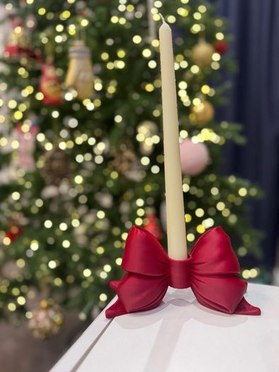 Bow candle Holder - Christmas