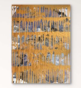 Golden Flow. Original acrylic painting on canvas