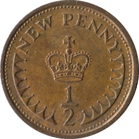 0.5 New Penny, England,