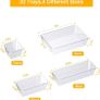 32 Pack Desk Drawer Organisers With 4 Sizes Bathroom Trays Drawer Organiser Fridge Storage Boxes For Kitchen, Office, Dressing, Cosmetics Image 5