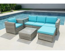 Bora Bora Garden Sofa Set Rattan Outdoor Furniture with Table, Chair & Footstool Patio Garden Furniture