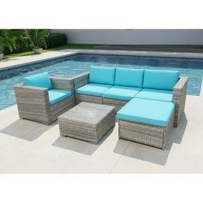 Bora Bora Garden Sofa Set Rattan Outdoor Furniture with Table, Chair & Footstool Patio Garden Furniture