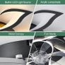 Ceiling Fan with Light and Remote Control, Dimmable Bedroom Fan, 6-Speed Settings, Suitable for Bedrooms, Living Rooms, and Kitchens - White Image 5