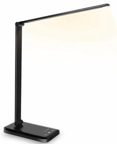 Eye caring Table Lamp,Dimmable Bedside lamp with USB Charging Port, 5 Light Modes x 10 Brightness Levels,Touch Control