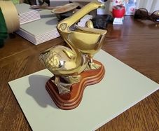 Brass pelican ornament