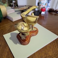 Brass pelican ornament