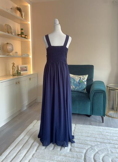 Navy and Silver Sequin Long Dress Size UK 14 / EU 42