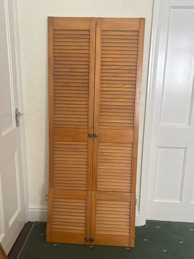 Solid timber louvre wardrobe doors