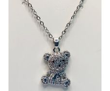Unworn Cute Teddy Bear Pendant and Necklace