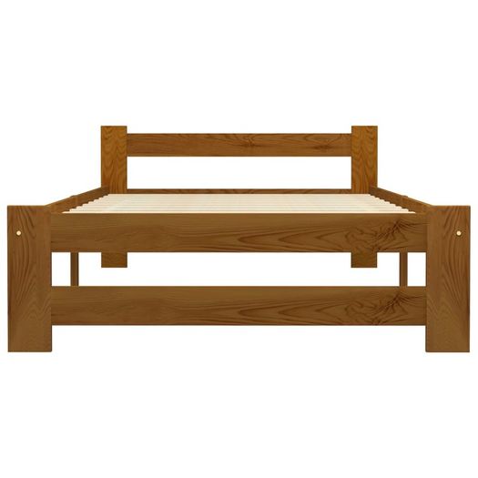 Bed Frame Honey Brown Solid Pine Wood 90x200 cm