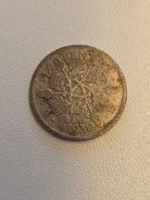 1930 British Six Pence coin featuring King George V