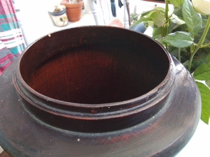 VTG Wooden Decoupage Storage Bin with Lid