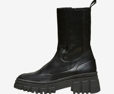 Black Leather Boots by Selected Femme